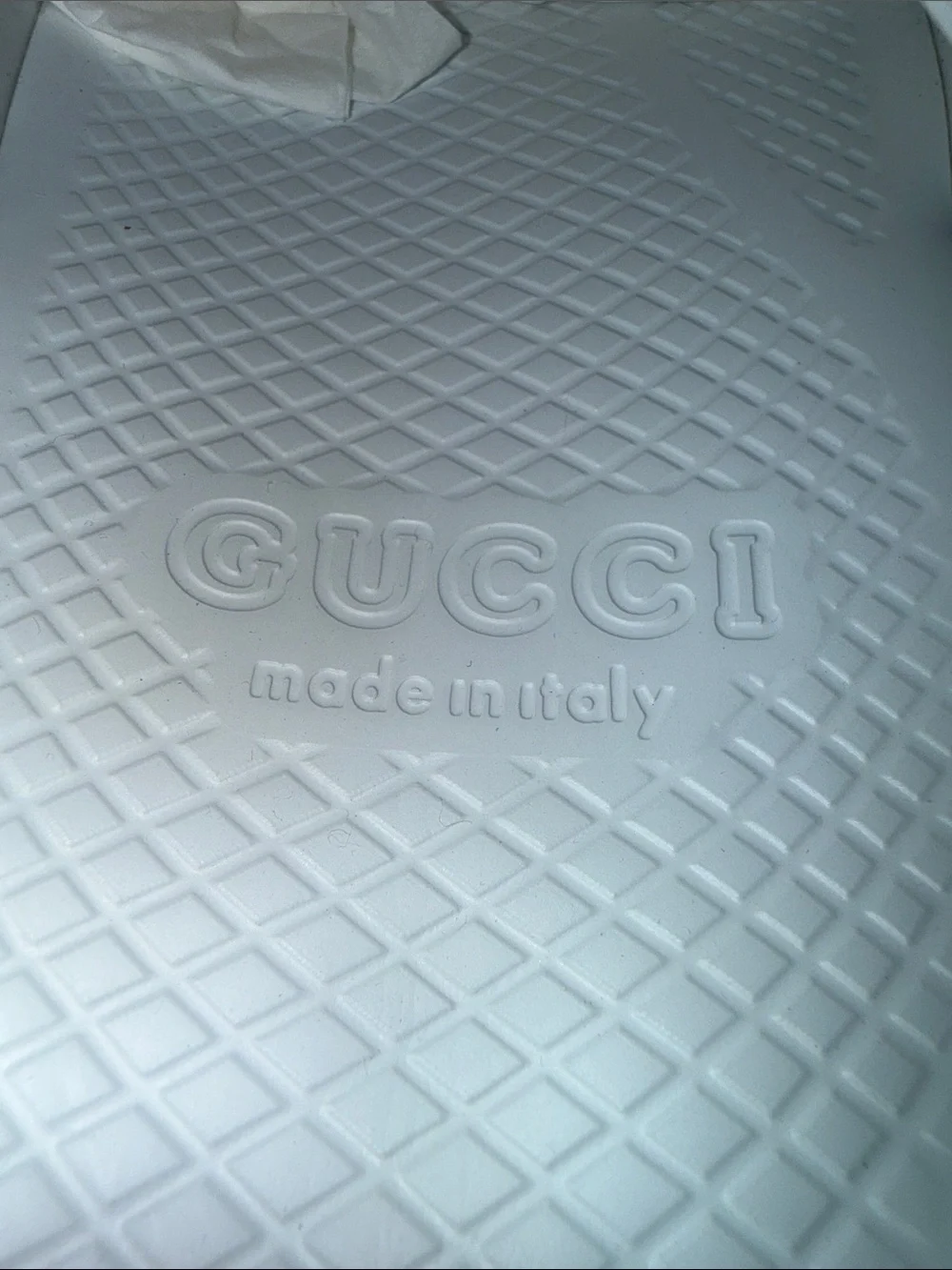 Gucci White Slides with Green & Red Stripes